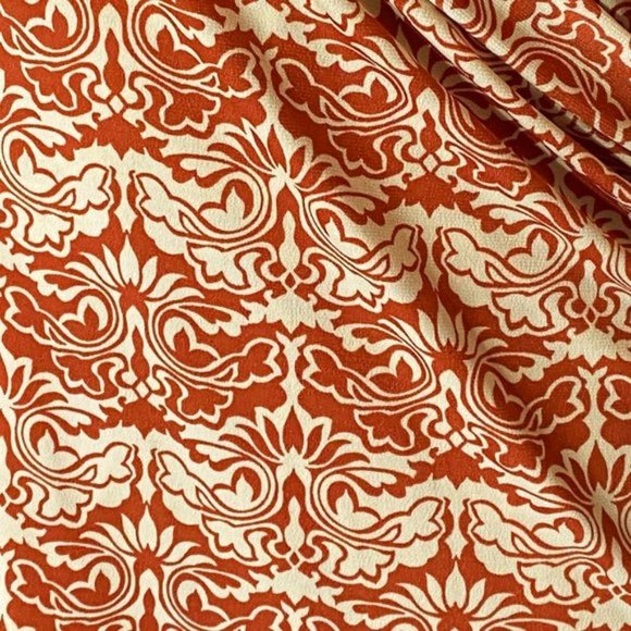 Rust & Cream Slinky CrissCross Top sz Medium - Picture 5 of 6